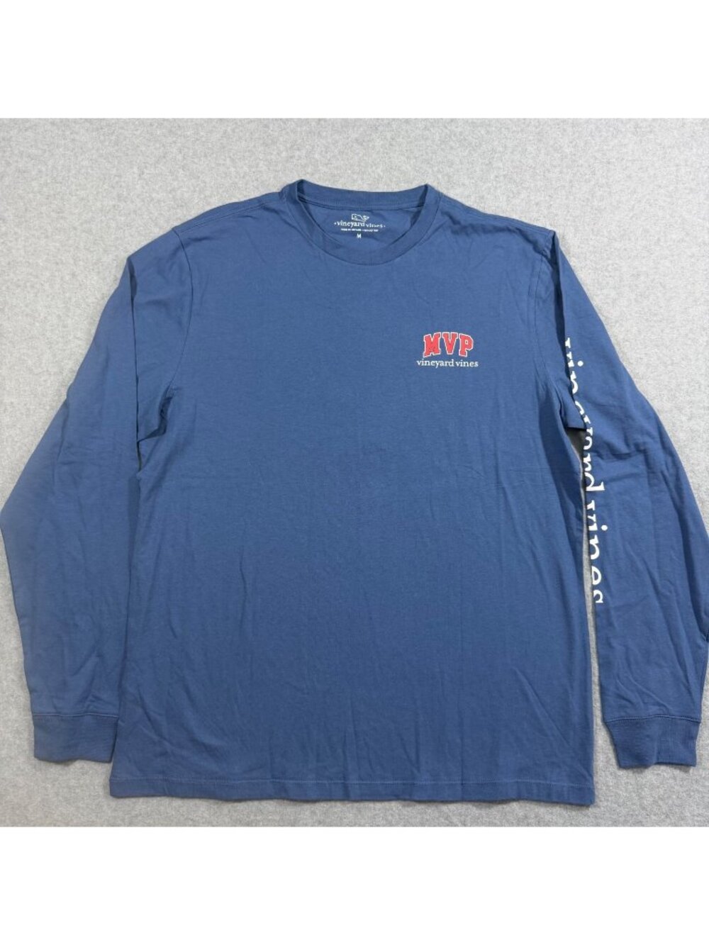 Vineyard Vines Mens Medium Blue Long Sleeve Graphic T-Shirt Cotton Preppy